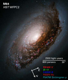 M64 - NGC 4826 - the Black Eye Galaxy, a Spiral Galaxy
