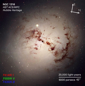 Elliptical Galaxy NGC 1316, AKA Fornax A
