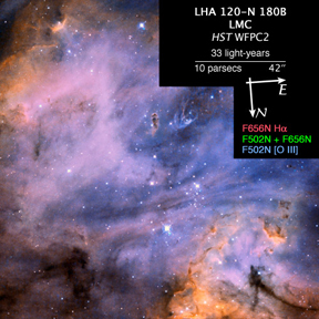 HII Region of a Nebula - N180B in the Large Magellanic Cloud