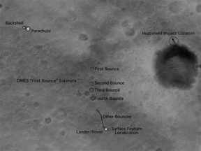 Mars Exploration Rover (MER) Spirit Landing Site from Mars Global Surveyor