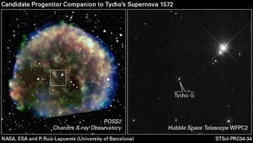 Supernova Remnant of Tycho's Supernova seen in 1572