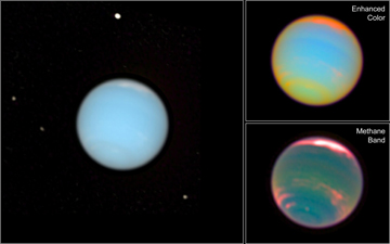 Hubble Space Telescope Images of Neptune with Four Moons