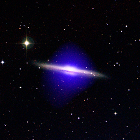 Galaxy NGC 5746 in optical (DSS) and X-ray (Chandra)