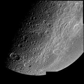 Saturn's Moon Dione from Cassini on December 15, 2004