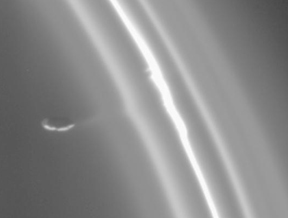Saturn's Moon Prometheus Stealing Ring Material