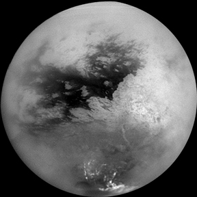 Mosaic of Titan's Surface Seen from Cassini on October 26, 2004