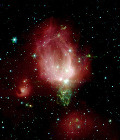 NGC 7129 - Valentine's Day Commemorative Image from the Spitzer Space Telescope