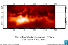 Saturn's Moon Titan Imaged by the VLT at 1.575 µm