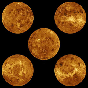 Various Surface Views (Radar Maps) of Venus from Magellan