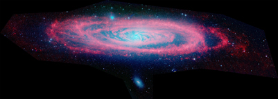 M31 - Andromeda Galaxy in Infrared (IR) Light, Observed by Spitzer